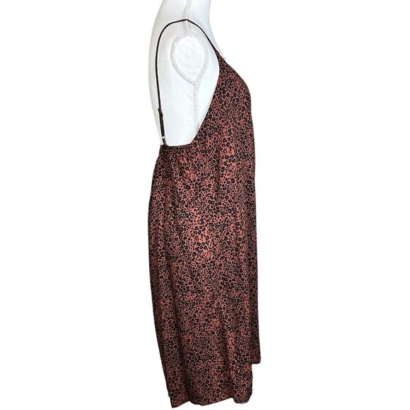 GB Lounge Dress With Topper Set Size XL Brown Black Animal Rayon Loungewear - Picture 8 of 16